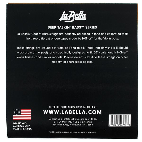 La Bella 760NHBB Beatle Bass Set BN