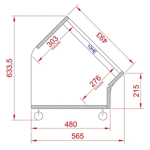 Thon Studio Side Rack 10U beech