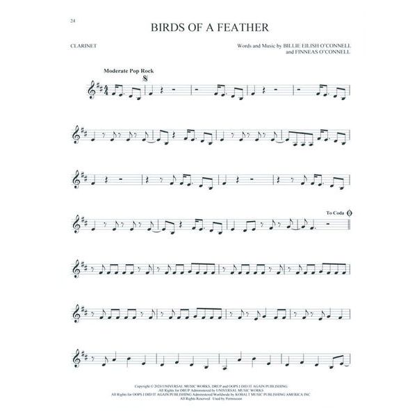 Hal Leonard 101 Top Hits for Clarinet