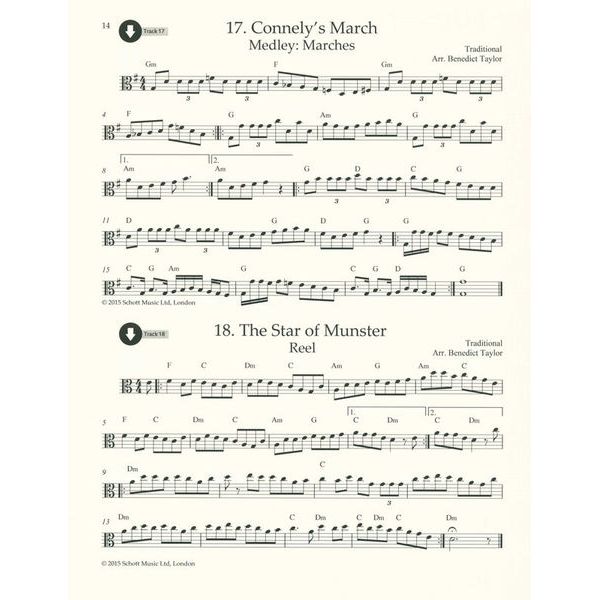 Schott Irish Folk Tunes For Viola
