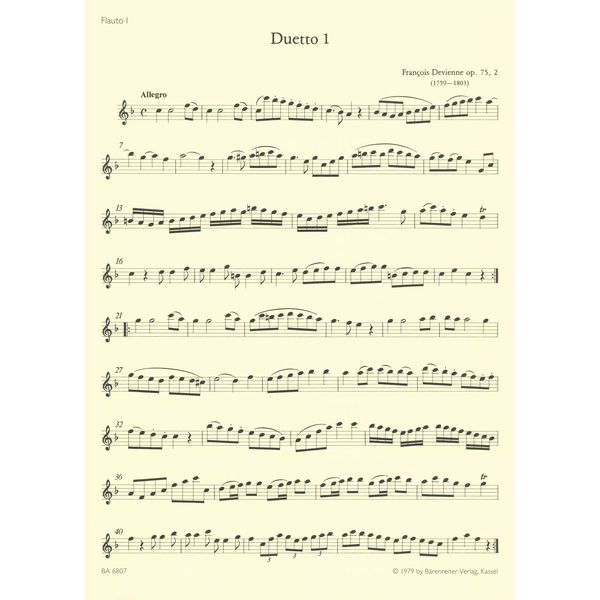 Brenreiter Devienne Flötenduette op. 75/2