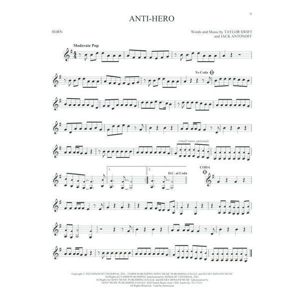 Hal Leonard 101 Top Hits for Horn