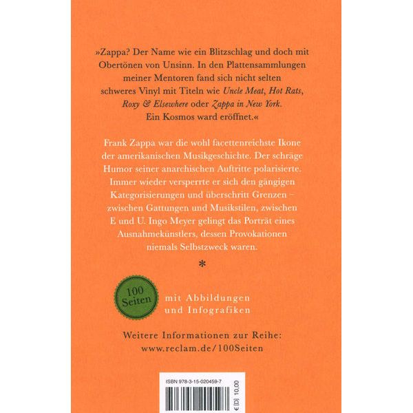 Reclam Verlag 100 Seiten Frank Zappa