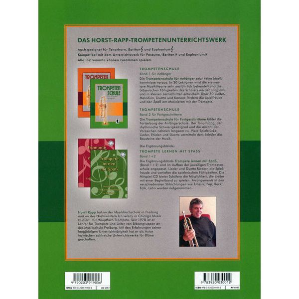 Horst Rapp Verlag Trompetenschule 1 für Anfnger