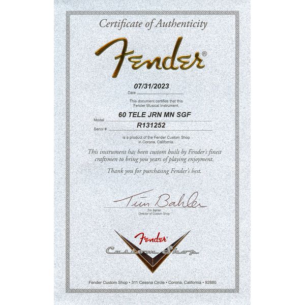 Fender 60 Tele JRN MN SGF