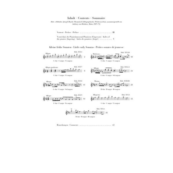 Henle Verlag Haydn Kleine frühe Sonaten