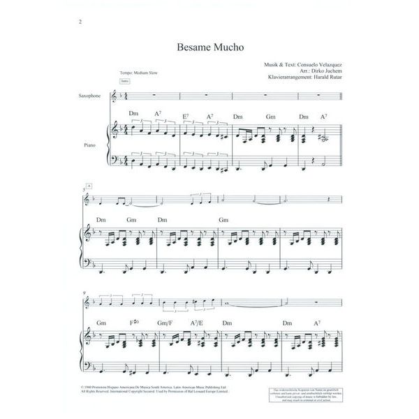 Schott Latin Standards T-Sax