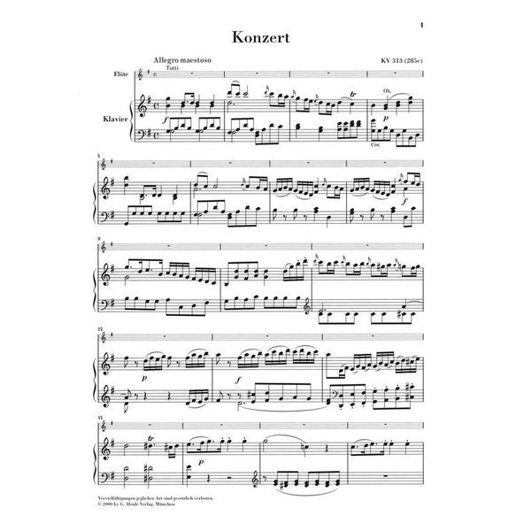Henle Verlag Mozart Flötenkonzert Nr. 1