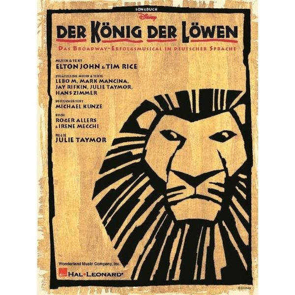 Hal Leonard Der K&ouml;nig der L&ouml;wen