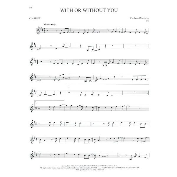 Hal Leonard 101 Popular Songs Clarinet