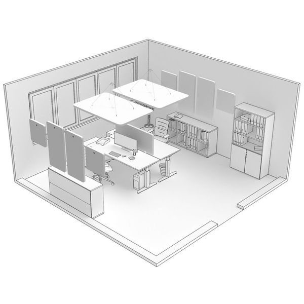 t.akustik Office Set Duo WH