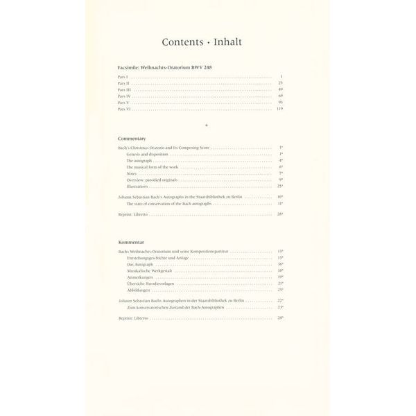 Brenreiter Bach Weihnachts-Oratorium