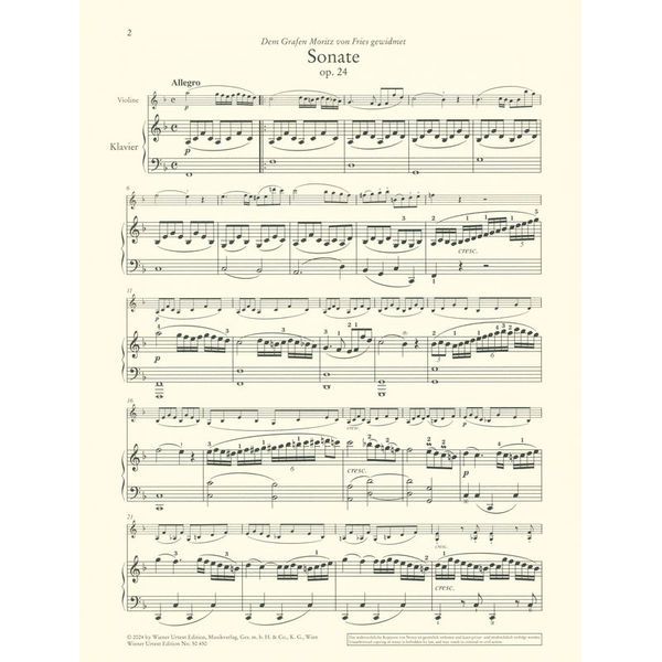 Wiener Urtext Edition Beethoven Sonate Violin