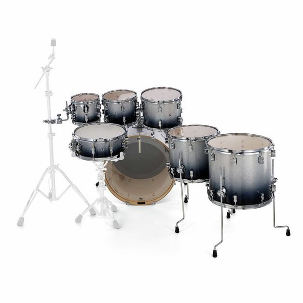 DW PDP CM7 Silver to Black