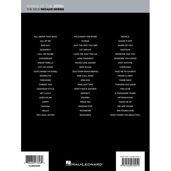 Hal Leonard Songs of the 2010s