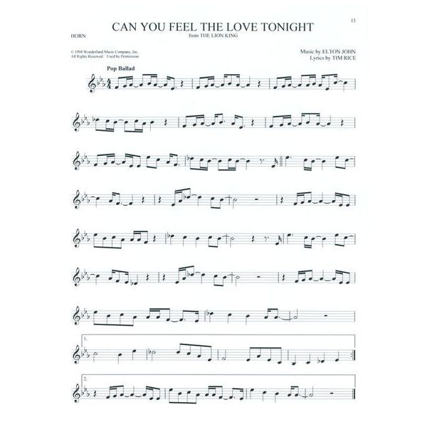 Hal Leonard 101 Disney Songs Horn