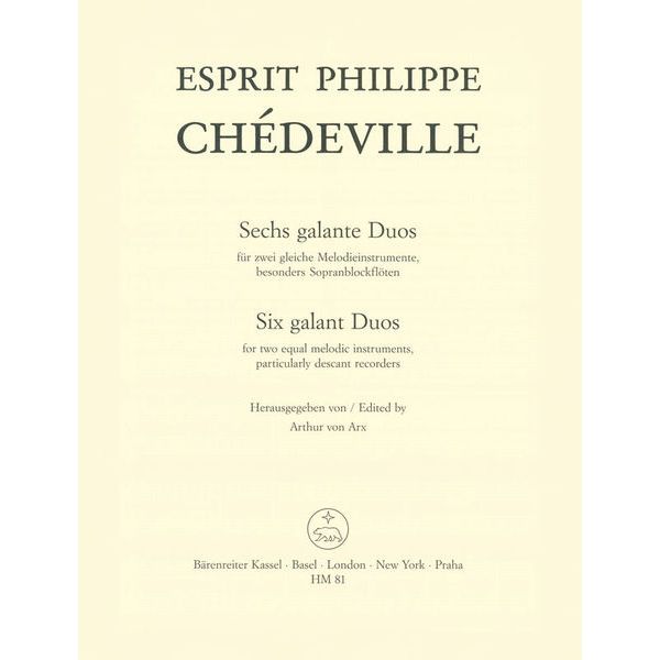 Brenreiter Chédeville Galante Duos Sopran