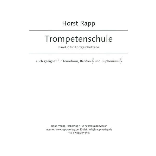 Horst Rapp Verlag Trompetenschule 2 für Fortgesc