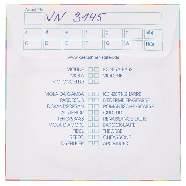 K&uuml;rschner Arch Lute 11th Course B