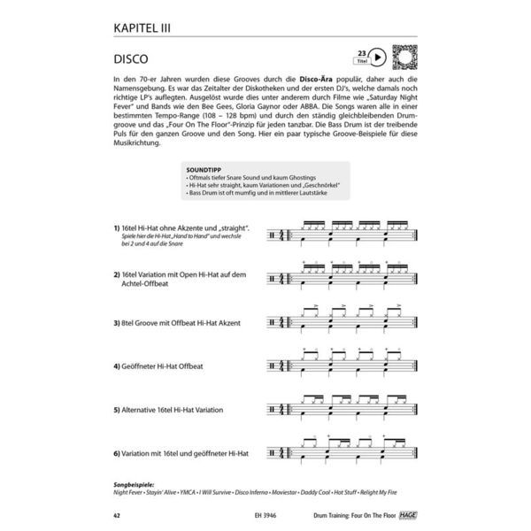 Hage Musikverlag Drum Training 4 On The Floor