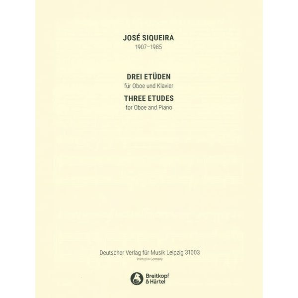 Breitkopf & Hrtel Siqueira 3 Etüden Oboe