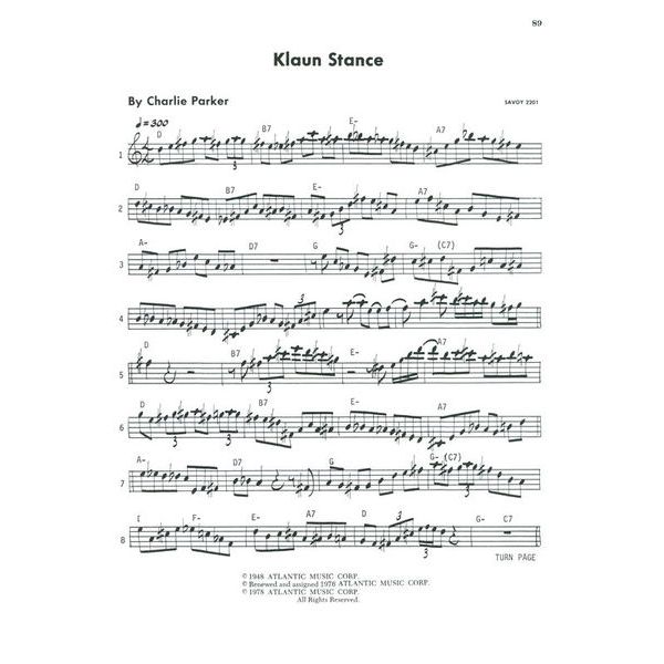Atlantic Music Charlie Parker Omnibook Eb