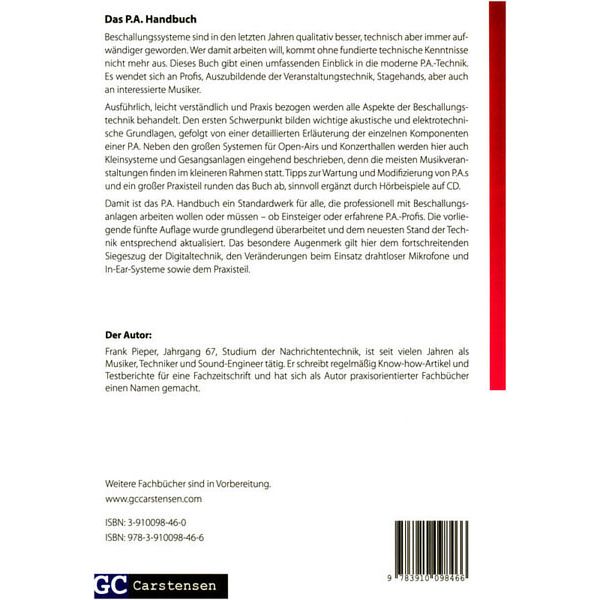 GC Carstensen Verlag Das PA Handbuch