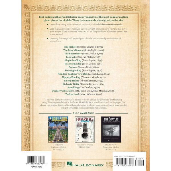 Hal Leonard Ragtime Fingerstyle Ukulele