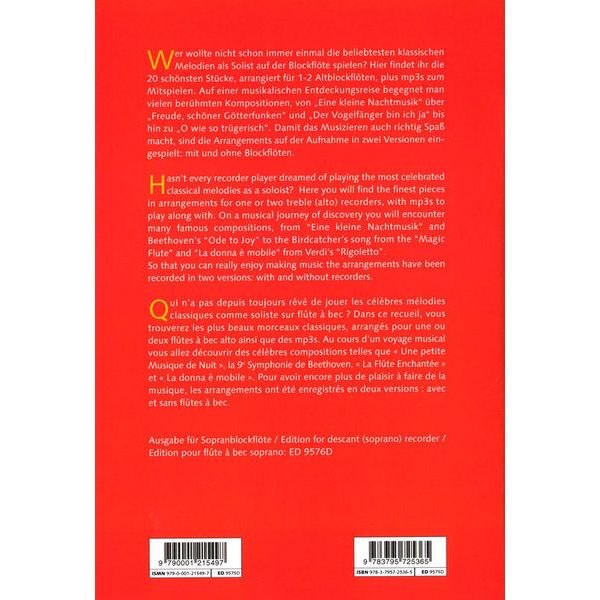 Schott Klassik-Hits für Altblockflöte