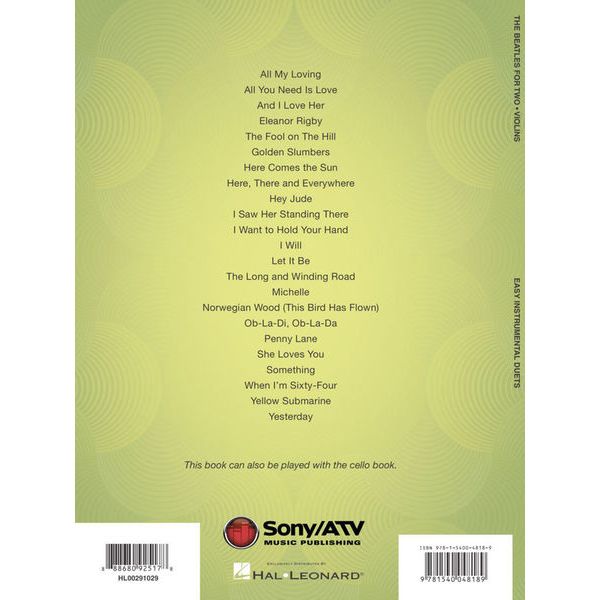 Hal Leonard The Beatles For Two Violins