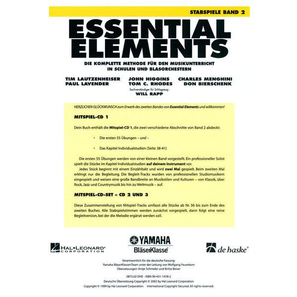 De Haske Essential Elements Drums 2