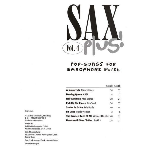 Edition Dux Sax Plus 4