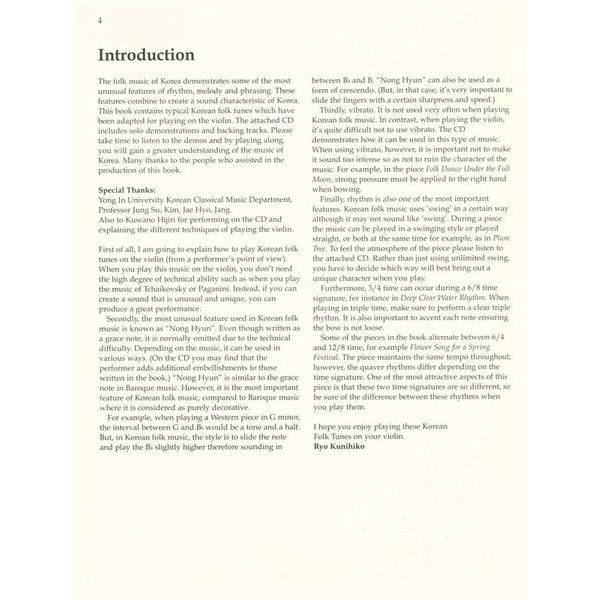 Schott Korean Folk Tunes For Violin