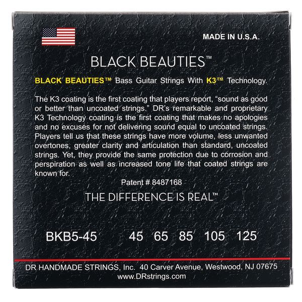 DR Strings Black Beauties BKB5-45
