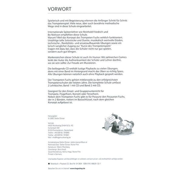 Hage Musikverlag Trompeten Fuchs C