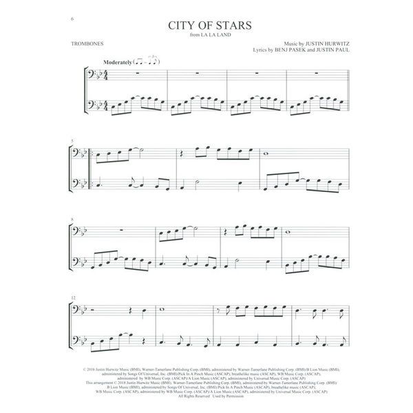 Hal Leonard Movie Songs For Two Trombones