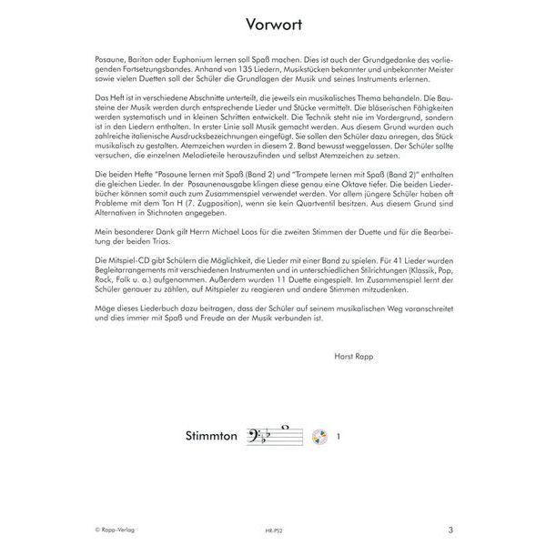 Horst Rapp Verlag Posaune lernen mit Spa 2