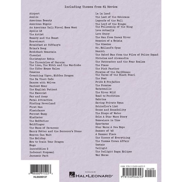 Hal Leonard Budgetbooks Movie Themes