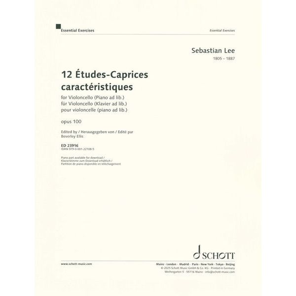 Schott Lee 12 Etudes-Caprices