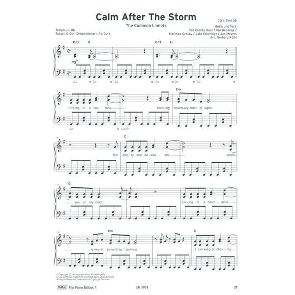 Hage Musikverlag Pop Piano Ballads 4