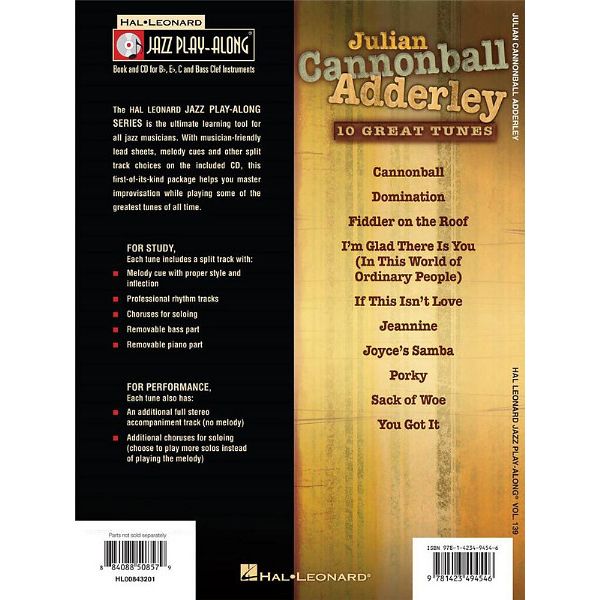 Hal Leonard Jazz Play-Along Cannonball