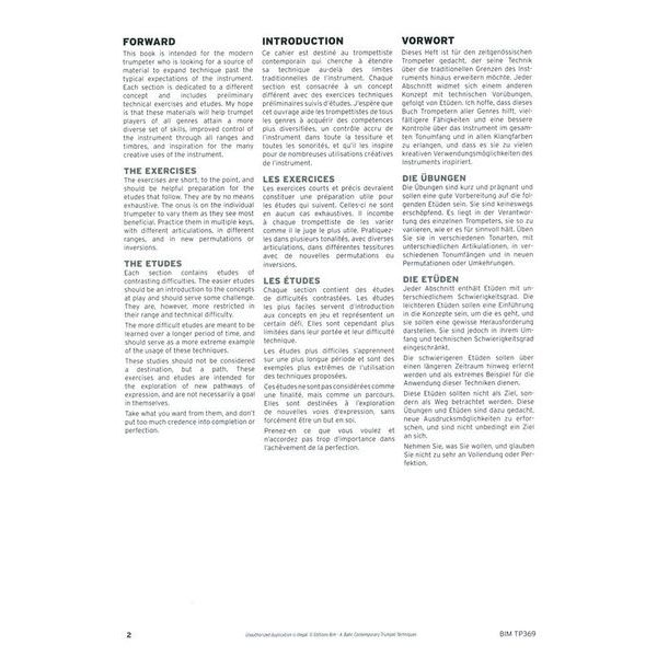 Editions Bim Contemporary Trumpet Technique