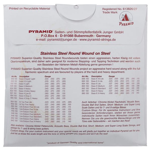 Pyramid Multiscale 5 string Bass Set