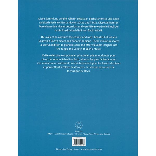 Brenreiter Bach Leichte Klavierstücke