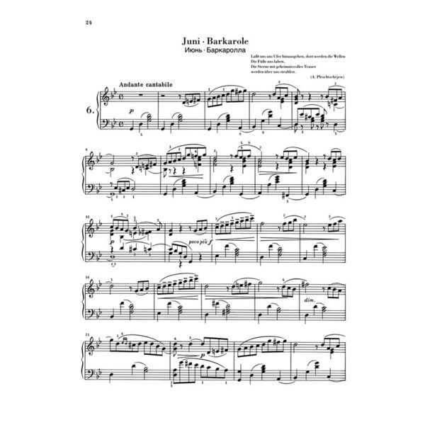 Henle Verlag Tschaikowsky Die Jahreszeiten