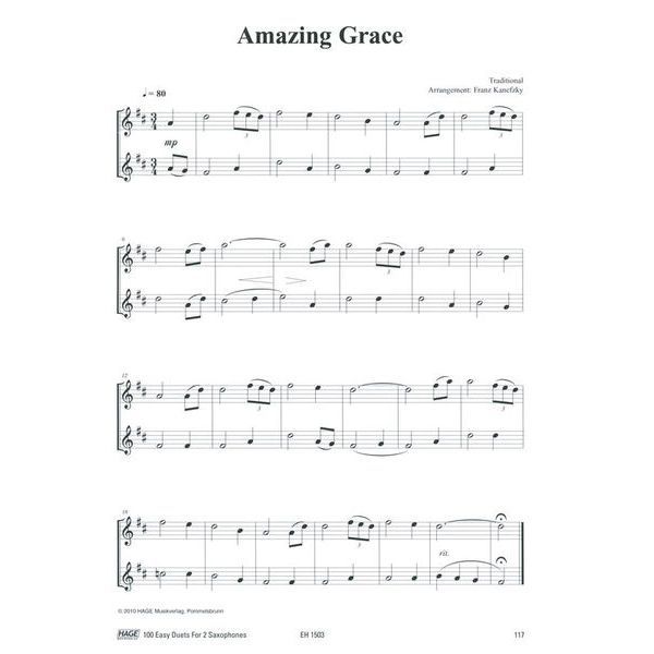 Hage Musikverlag 100 Leichte Duette Saxophon