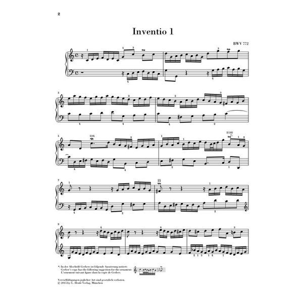 Henle Verlag Bach Zweistimmige Inventionen
