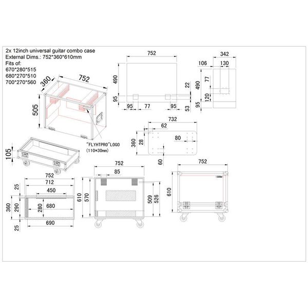 Flyht Pro Guitar Combo Universal 2x 12"