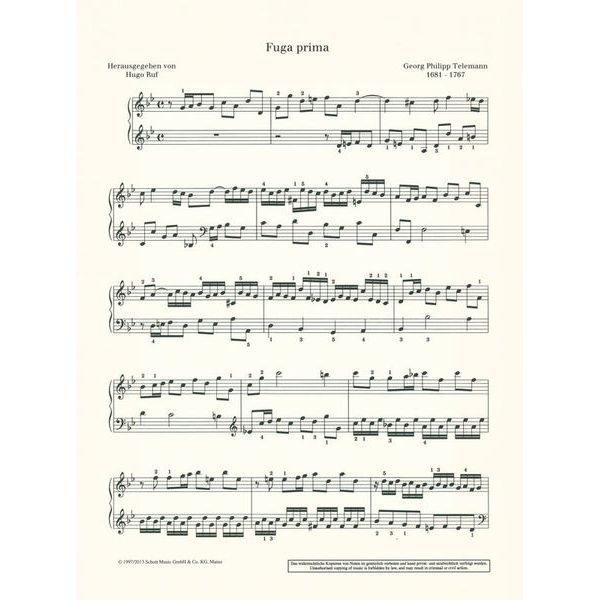 Schott Telemann Leichte Fugen