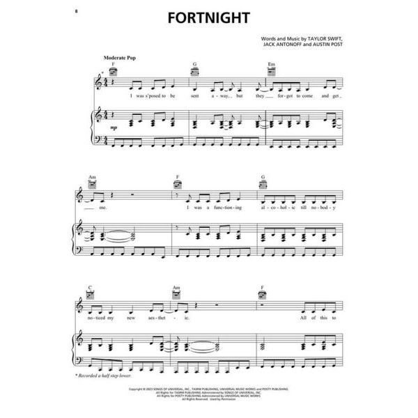 Hal Leonard Taylor Swift Tortured Poet